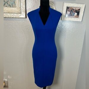 Elie Tahari Cobalt Blue Midi Sheath Dress